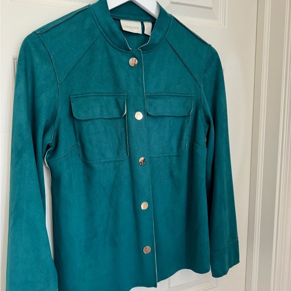 Chicos teal blazer, size 0